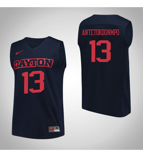 Dayton Flyers 13 Kostas Antetokounmpo Performance College Basketball Jersey Navy stitched basketball jersey for game day
