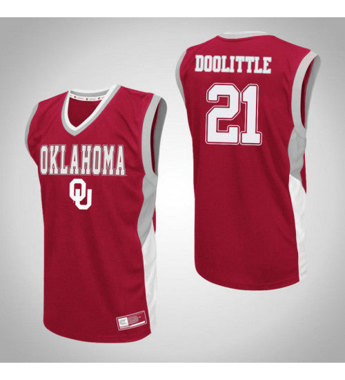 Oklahoma Sooners #21 Kristian Doolittle Fadeaway College Basketball Jersey Red stitched college jersey