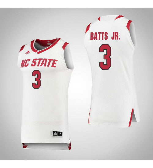 NC State Wolfpack #3 Lavar Batts Jr College Basketball Jersey White stitched college jersey