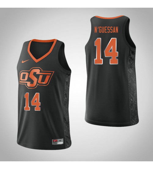 Oklahoma St Cowboys #14 Lucas Nguessan College Basketball Jersey Black stitched college jersey