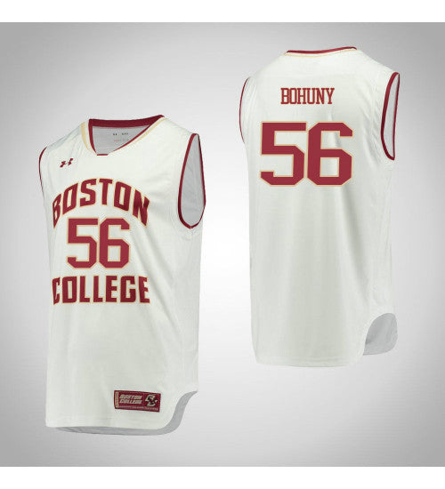 Boston College Eagles 56 Mac Bohuny College Basketball Jersey White stitched basketball jersey for game day fanwear
