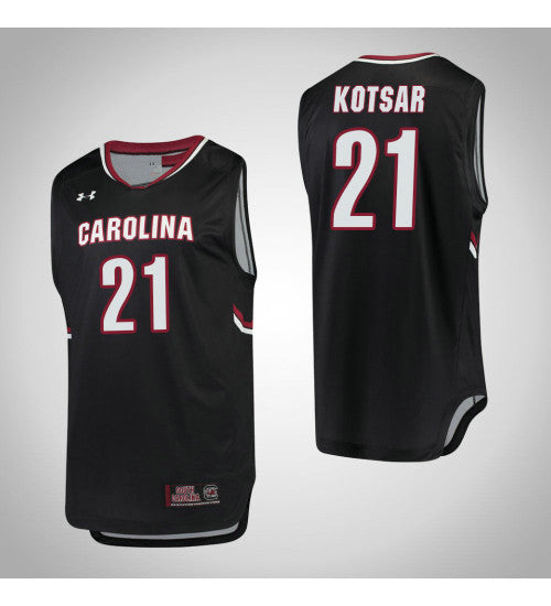 South Carolina Gamecocks Maik Kotsar #21 Black stitched throwback college basketball jersey