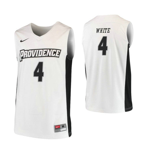 Providence Friars Maliek #4 White stitched throwback college basketball jersey