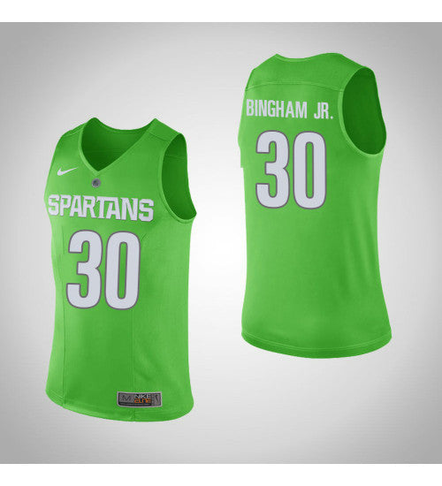 Michigan State Spartans #30 Marcus Bingham Jr College Basketball Jersey Green stitched college jersey