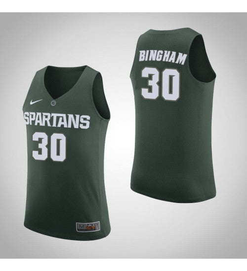 Michigan State Spartans #30 Marcus Bingham Jr Home College Basketball Jersey Green stitched college jersey