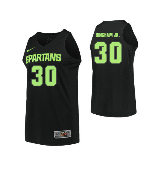 Michigan State Spartans 30 Marcus Bingham Jr College Basketball Jersey Black | Stitched Jersey RTJS 8788