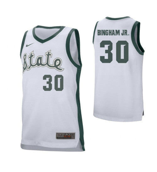 Michigan State Spartans #30 Marcus Bingham Jr College Basketball Jersey White stitched college jersey