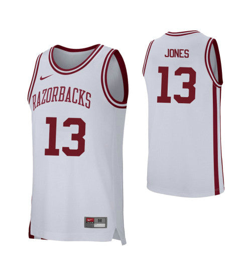 Arkansas Razorbacks 13 Mason Jones College Basketball Jersey White | Stitched Jersey RTJS 5466