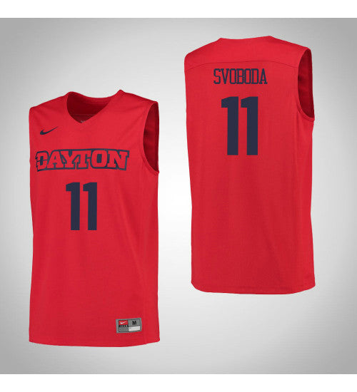 Dayton Flyers 11 Matej Svoboda College Basketball Jersey Red 6807 | Stitched Jersey RTJS 4941