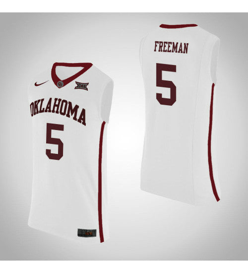 Oklahoma Sooners #5 Matt Freeman College Basketball Jersey White stitched college jersey