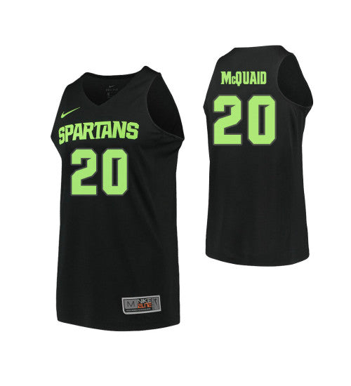 Michigan State Spartans 20 Matt Mcquaid College Basketball Jersey Black | Stitched Jersey RTJS 8826