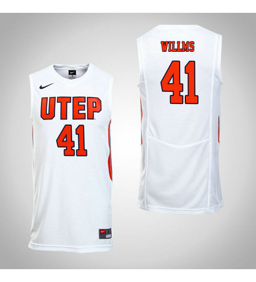 Utep Miners 41 Matt Willms College Basketball Jersey White | Stitched Jersey RTJS 6412