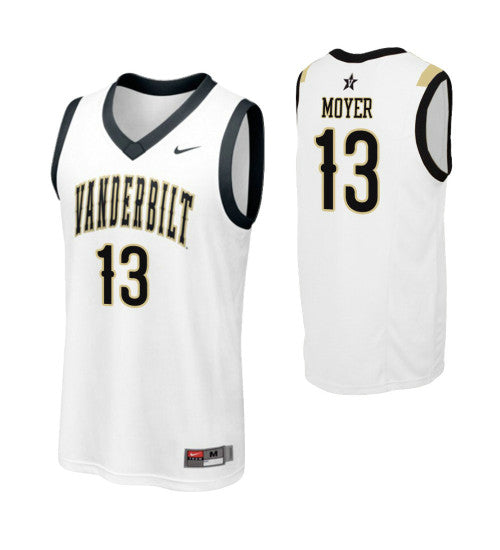 Vanderbilt Commodores Matthew Moyer White stitched throwback college basketball jersey
