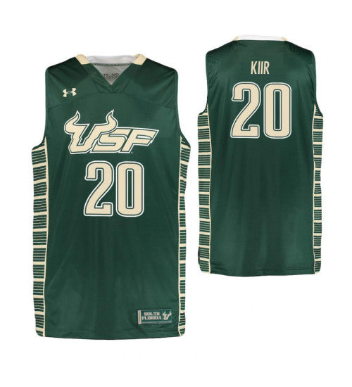 South Florida Bulls Mayan Kiir #20 Green stitched throwback college basketball jersey