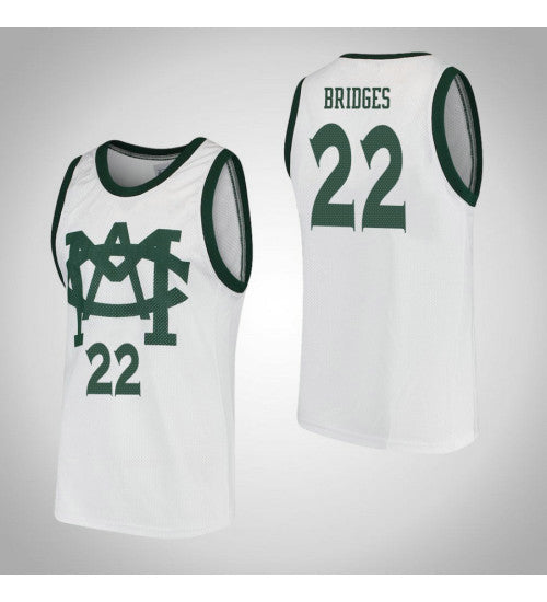 Michigan State Spartans #22 Miles Bridges Vault Mac College Basketball Jersey White stitched college jersey