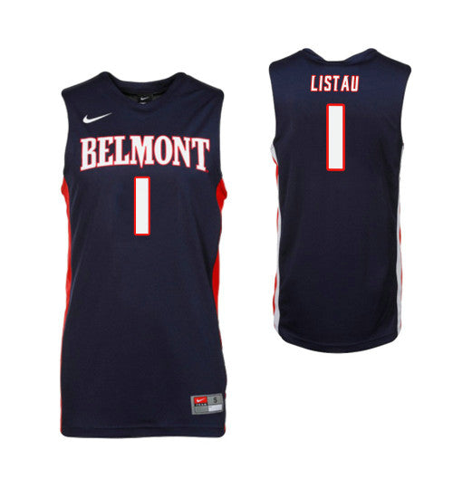 Belmont Bruins 1 Mitch Listau College Basketball Jersey Navy | Stitched Jersey RTJS 5369
