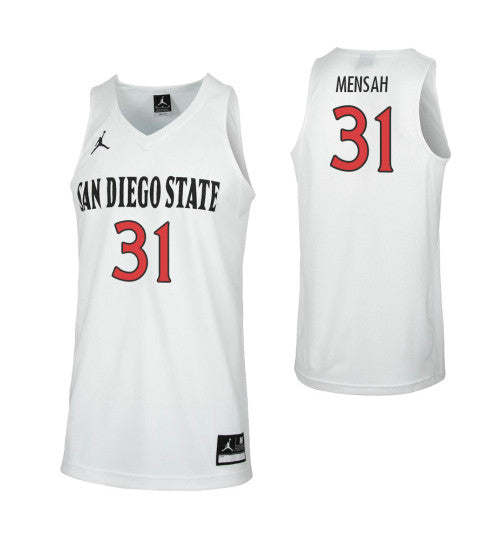 San Diego State Aztecs Nathan Sah #31 White stitched throwback college basketball jersey