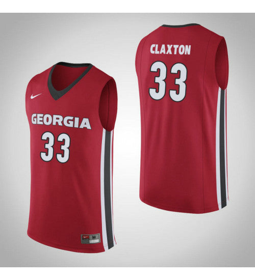 Georgia Bulldogs 33 Nicolas Claxton College Basketball Jersey Red | Stitched Jersey RTJS 4411
