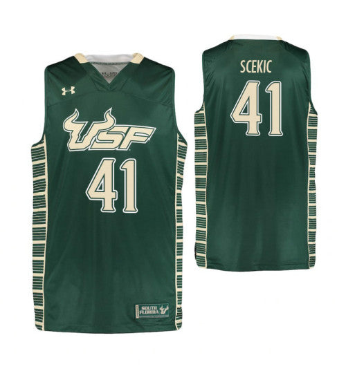 South Florida Bulls Nikola Scekic #41 Green stitched throwback college basketball jersey