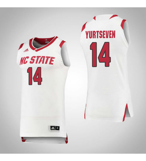 NC State Wolfpack #14 Omer Yurtseven College Basketball Jersey White stitched college jersey