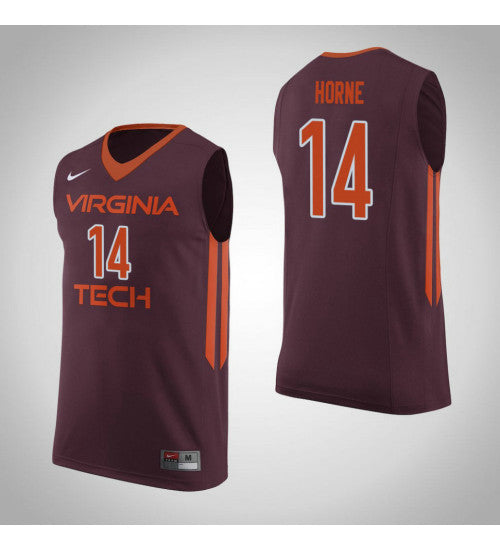 Pj Horne Virginia Tech Hokies #14 Maroon stitched throwback college basketball jersey