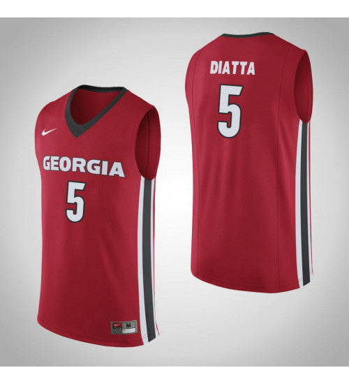 Georgia Bulldogs 5 Pape Diatta College Basketball Jersey Red stitched retro jersey