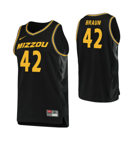 Missouri Tigers #42 Parker Braun College Basketball Jersey Black stitched college jersey