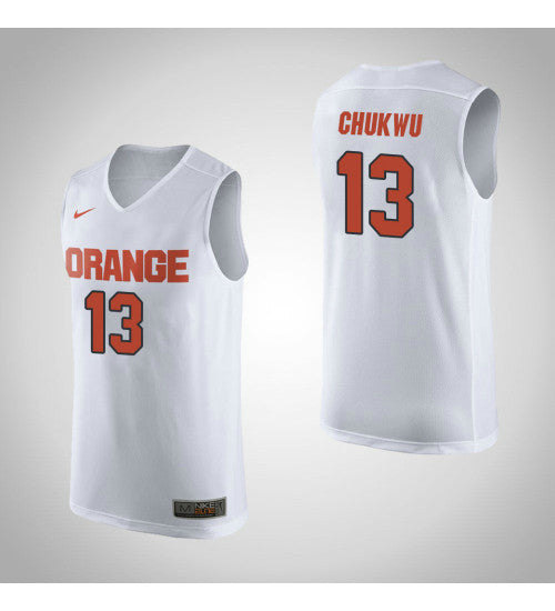 Chukwu White Syracuse Paschal #13 Orange stitched throwback college basketball jersey