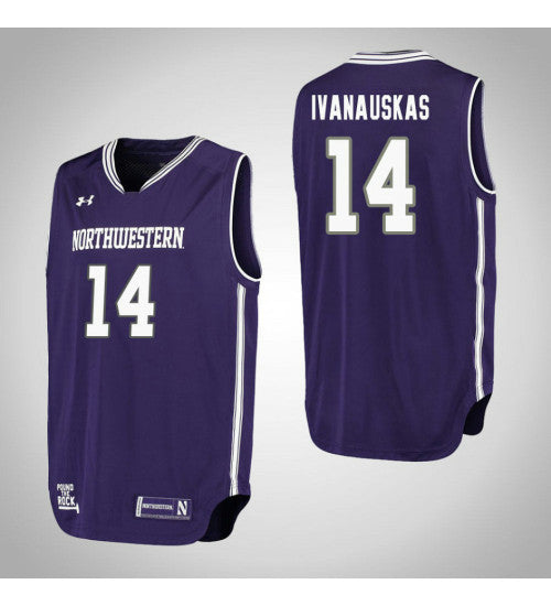 Northwestern Wildcats #14 Rapolas Ivanauskas Performance College Basketball Jersey Purple stitched college jersey