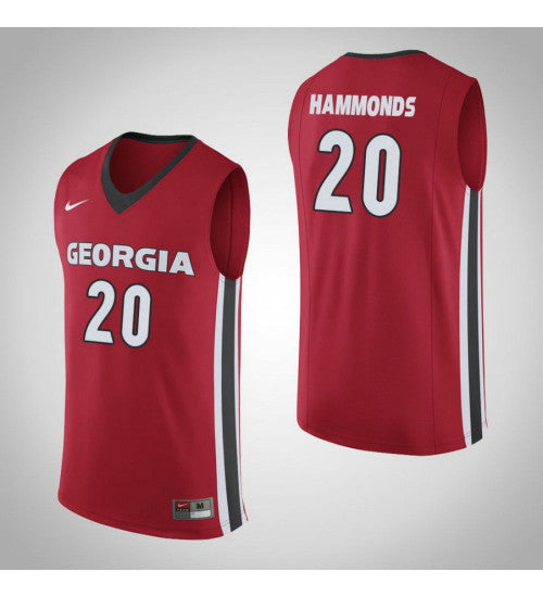 Georgia Bulldogs 20 Rayshaun Hammonds College Basketball Jersey Red stitched retro jersey
