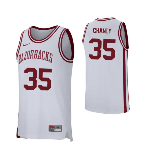Arkansas Razorbacks 35 Reggie Chaney College Basketball Jersey White | Stitched Jersey RTJS 5451