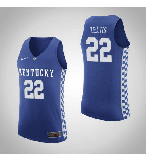 Kentucky Wildcats 22 Reid Travis Home College Basketball Jersey Royal stitched retro jersey