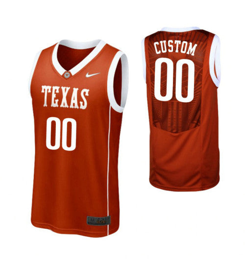Texas Longhorns Custom College Basketball Jersey Burnt Orange | Stitched Jersey RTJS 6820