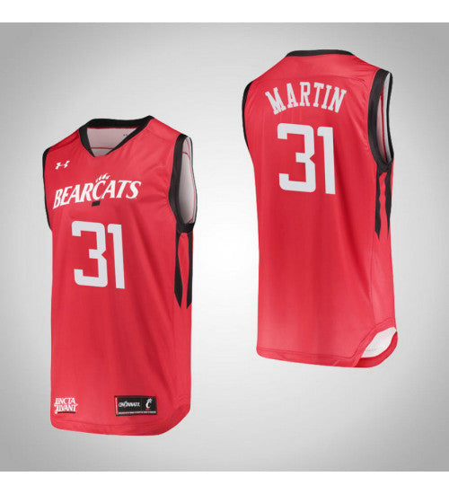 Cincinnati Bearcats 31 Sam Martin College Basketball Jersey Red | Stitched Jersey RTJS 5105