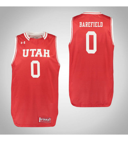 Sedrick Barefield Utah Utes #0 Red stitched throwback college basketball jersey