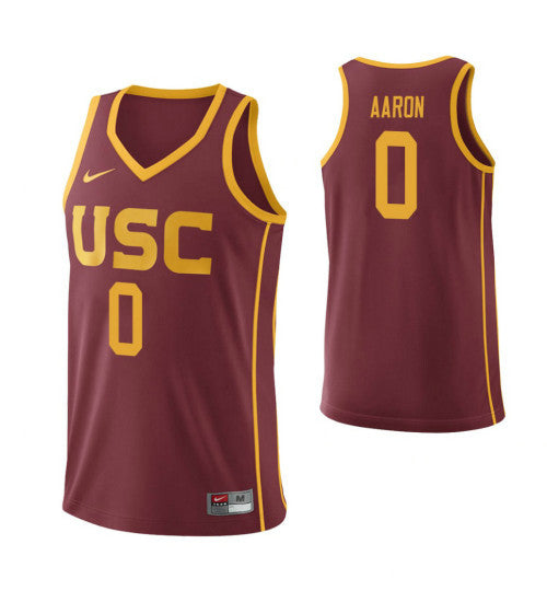 USC Trojans Shaqquan Aaron #0 stitched throwback college basketball jersey