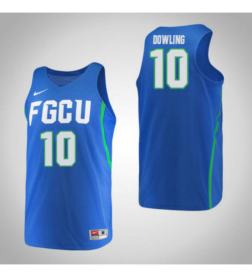 Florida Gulf Coast Eagles 10 Sheahen Dowling College Basketball Jersey Blue stitched retro jersey