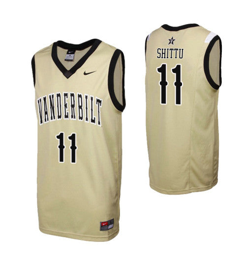 Vanderbilt Commodores 11 Simisola Shittu Gold College Basketball Jersey | Stitched Jersey RTJS 6407