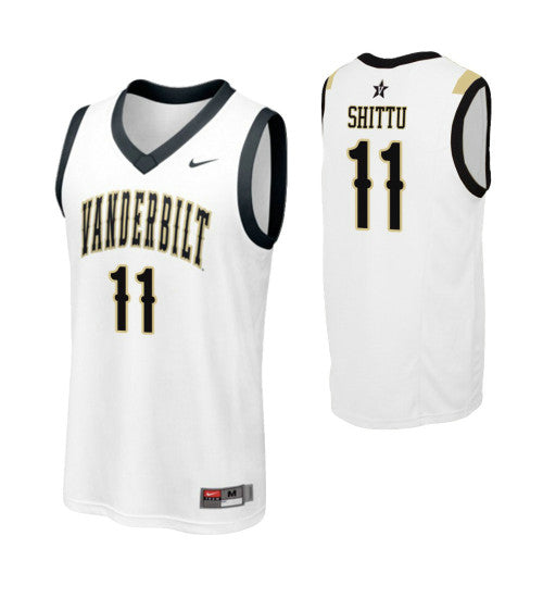 Vanderbilt Commodores Simisola Shittu #11 White stitched throwback college basketball jersey