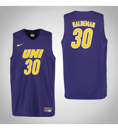 Northern Iowa Panthers #30 Spencer Haldeman College Basketball Jersey Purple stitched college jersey