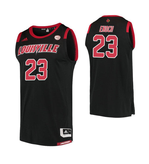 Louisville Cardinals 23 Steven Enoch College Basketball Jersey Black stitched retro jersey