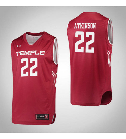 Tanaya Atkinson Temple Owls #22 Red stitched throwback college basketball jersey