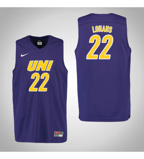 Northern Iowa Panthers #22 Tanner Lohaus College Basketball Jersey Purple stitched college jersey
