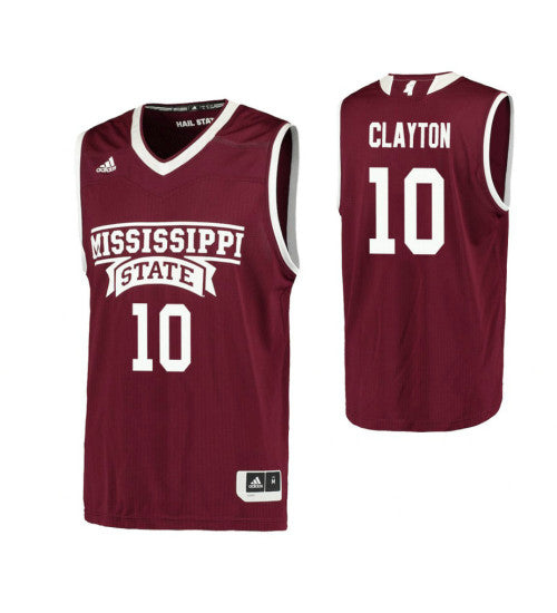 Mississippi State Bulldogs #10 Tate Clayton College Basketball Jersey Maroon 9161 stitched college jersey