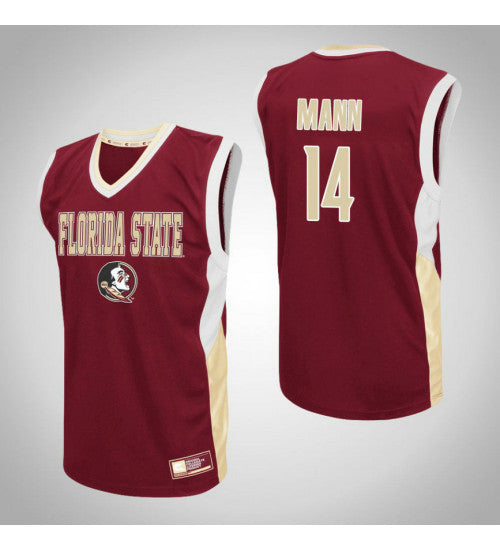 Florida State Seminoles 14 Terance Mann Fadeaway College Basketball Jersey Red | Stitched Jersey RTJS 4510