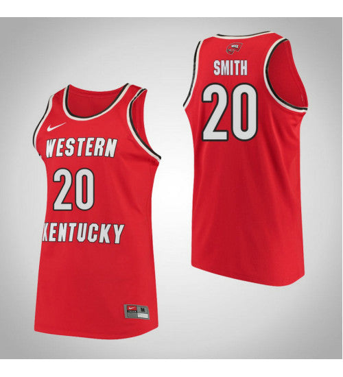 Smith Performance Western Kentucky Terri #20 Red stitched throwback college basketball jersey