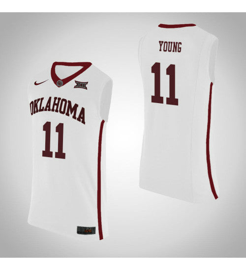 Oklahoma Sooners #11 Trae Young College Basketball Jersey White stitched college jersey