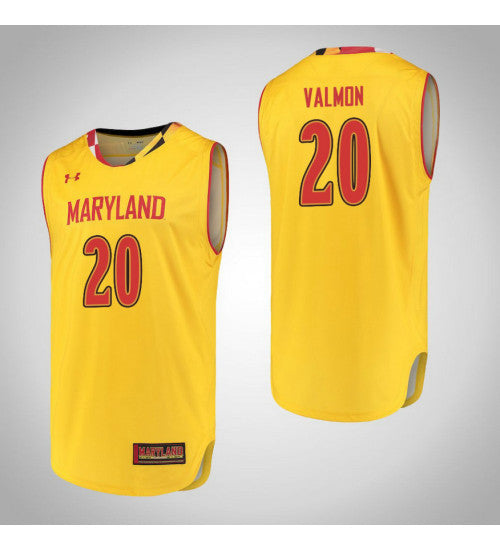 Maryland Terrapins 20 Travis Valmon College Basketball Jersey Yellow | Stitched Jersey RTJS 9067