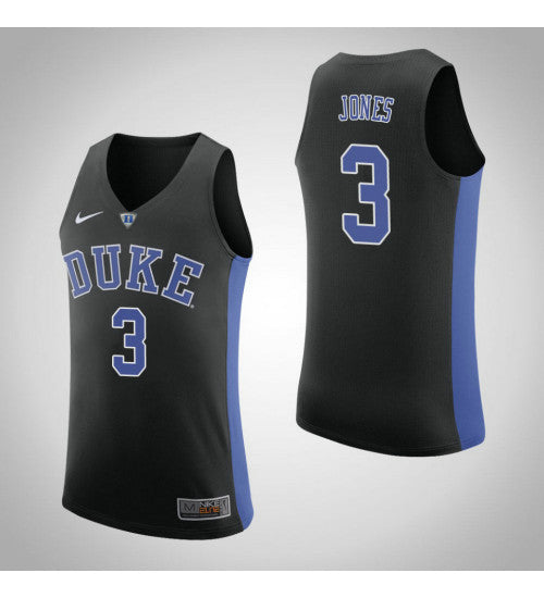 Duke Blue Devils 3 Tre Jones College Basketball Jersey Black stitched basketball jersey for game day fanwear