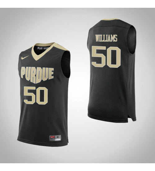Purdue Boilermakers Trevion Williams #50 Black stitched throwback college basketball jersey